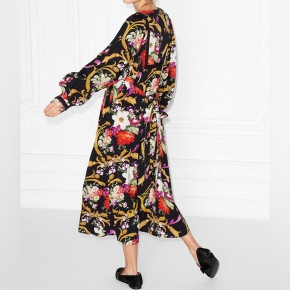 Floral Black Midi Dress - Picture 2 of 16